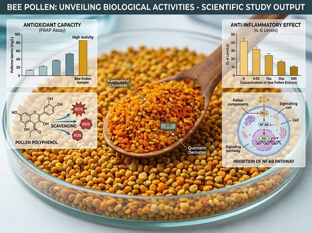 Polen de abeja: estudios científicos sobre su potencial antioxidante y antiinflamatorio